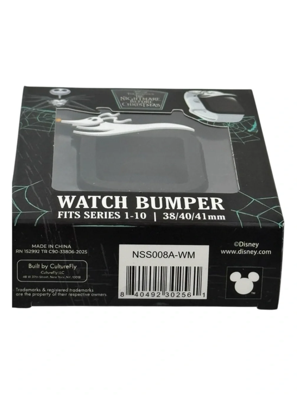 Disney Nightmare Before Christmas Jack Skellington Watch Black White Bumper NWT